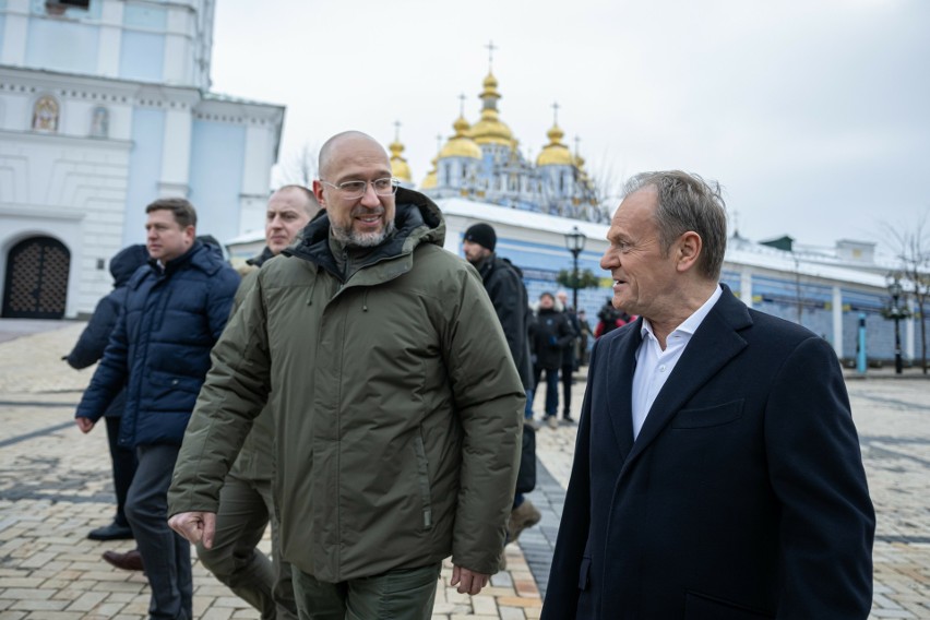 Premier Tusk spotkał się w Kijowie najpierw z prezydentem, a...