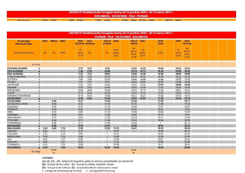 Nowy rozkład jazdy PKP od 13 grudnia 2020