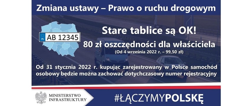 Od 31 stycznia nie trzeba będzie wymieniać tablic...