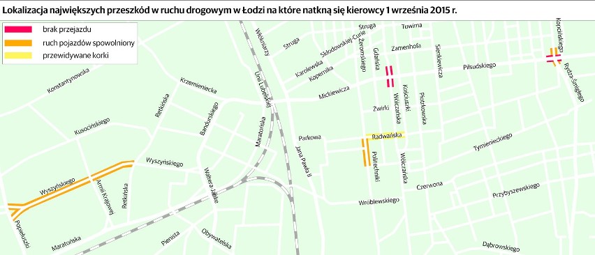 Minęły wakacje, na ulicach Łodzi szykują się kolejne duże utrudnienia [MAPY]