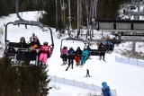 Tłumy narciarzy w stacji Skolnity jeżdżą za darmo. Trwa wojewódzka inauguracja sezonu narciarskiego w Wiśle
