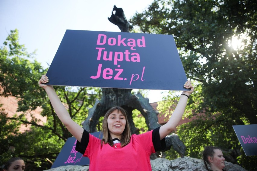 Kraków. Pod Wawelem manifestowali w sprawie lepszej ochrony jeży w Polsce