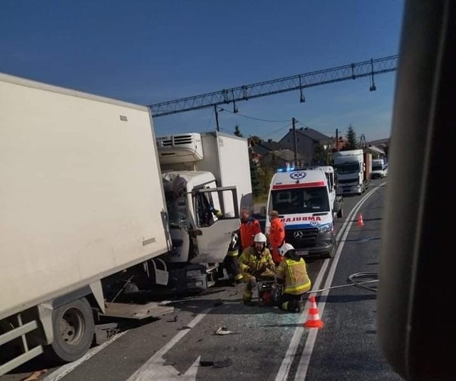 Wypadek w Przegini na drodze krajowej