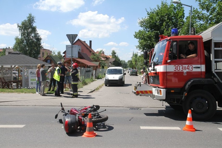 Wypadek z udziałem motorowerzysty na ulicy Opolskiej