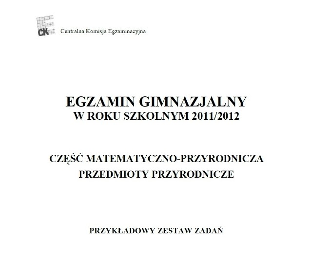 Egzamin gimnazjalny 2015. Część przyrodnicza. Przykładowe pytania