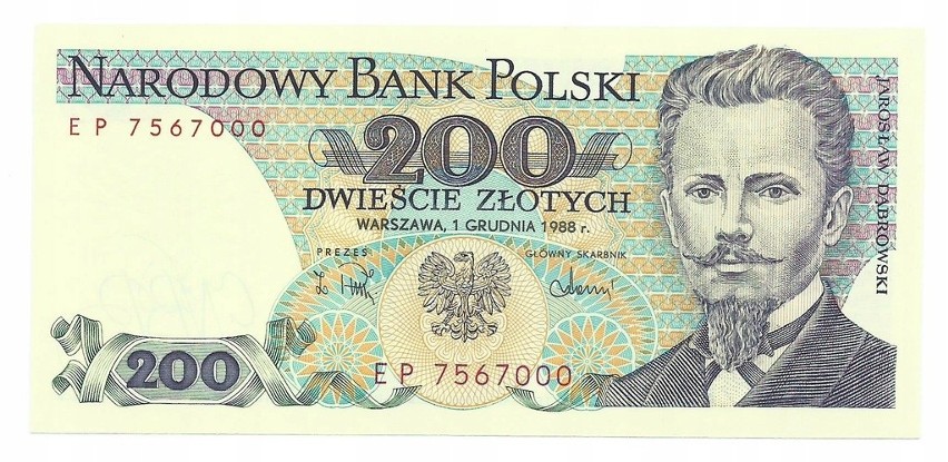 Banknot 200 zł 1976 rok - Jarosław Dąbrowski...