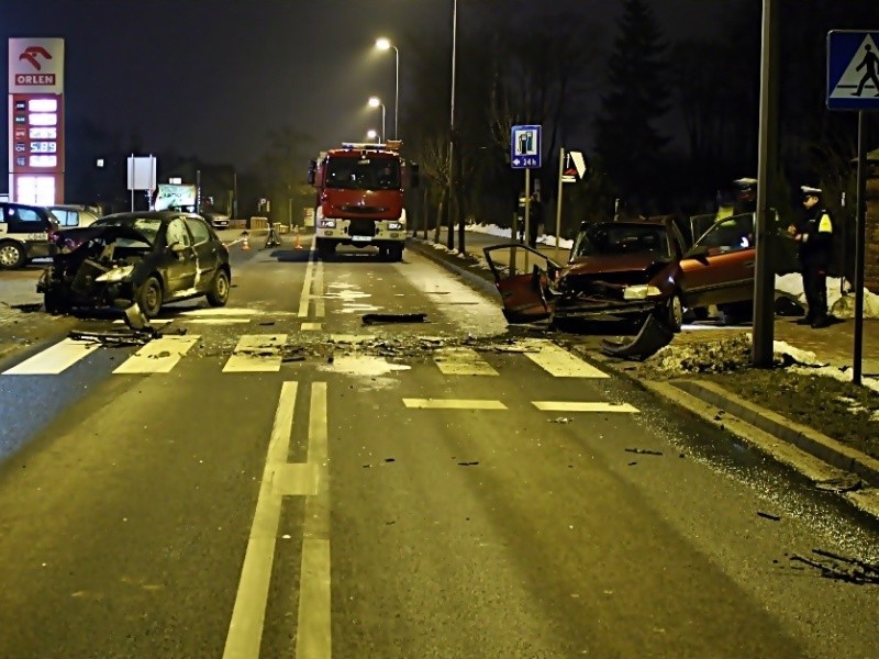Poważny wypadek w Mogilnie. Dwie osoby w szpitalu, dziecko ochronił fotelik