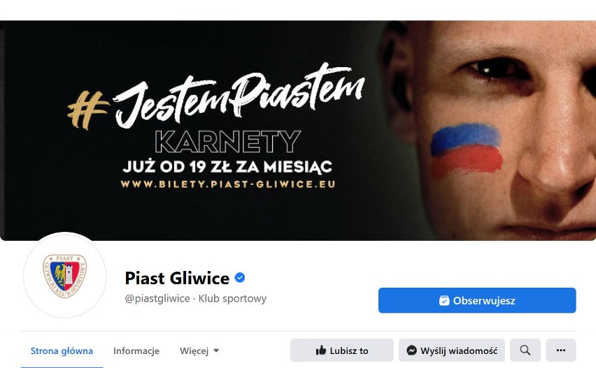 16. miejsce: Piast Gliwice - 41.795 osób lubi na Facebooku,...