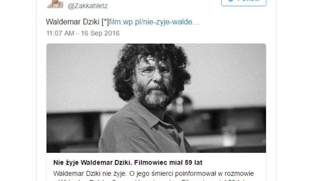Waldemar Dziki nie żyje. Reżyser zmarł w wieku 59 lat