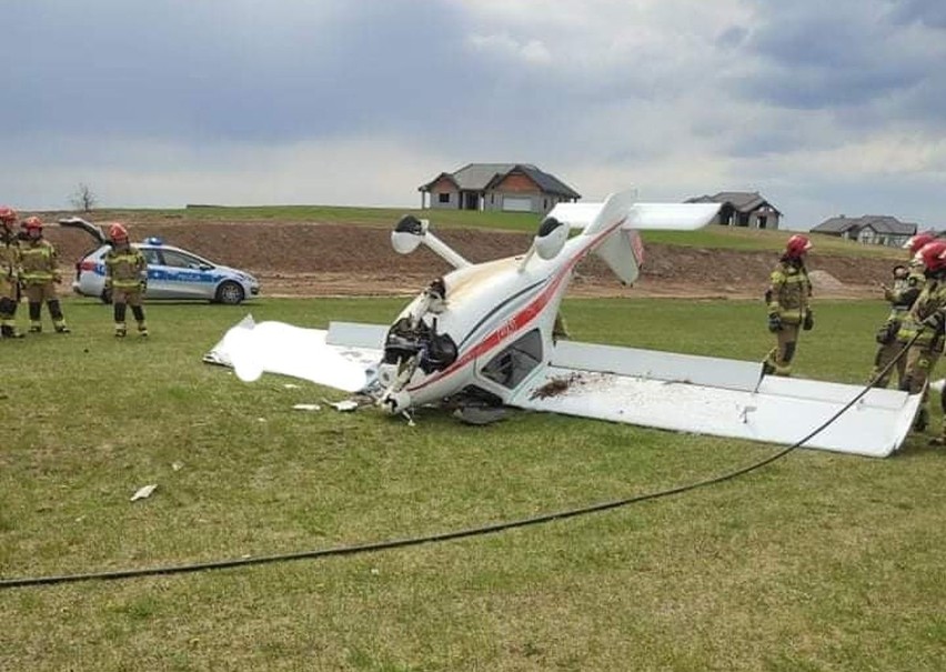 Grajwo. Wypadek awionetki. Samolot rozbił się podczas lądowania