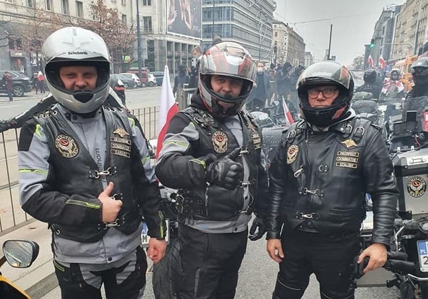 Grójeccy motocykliści podczas Marszu Niepodległości w...