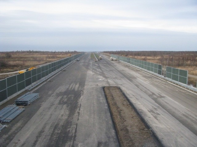 Tak autostrada wygląda w tej chwili na odcinku Rzeszów Centralny - Rzeszów Wschodni.