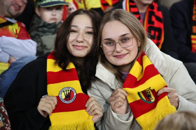 Fanki Korony Kielce na meczu z Wartą Poznań