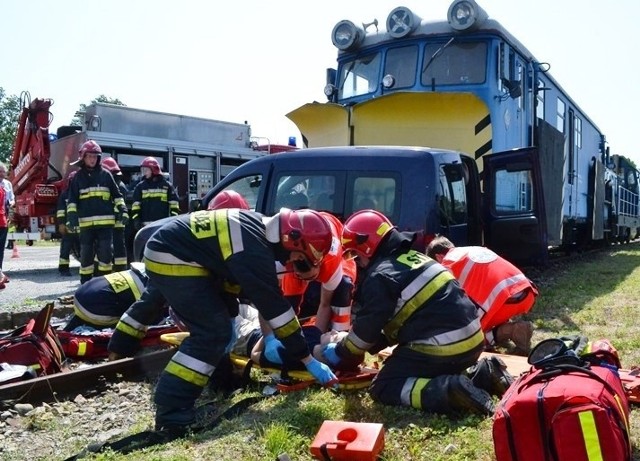 Zderzenie pociągu z samochodem Bielsko Biała ul. Okrzei