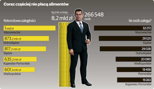 Rekordzista alimentacyjny pochodzi z Podkarpacia. Ma do oddania aż 537 tysięcy złotych. Średnia zaległość w naszym województwie wynosi ponad 33 tys. zł