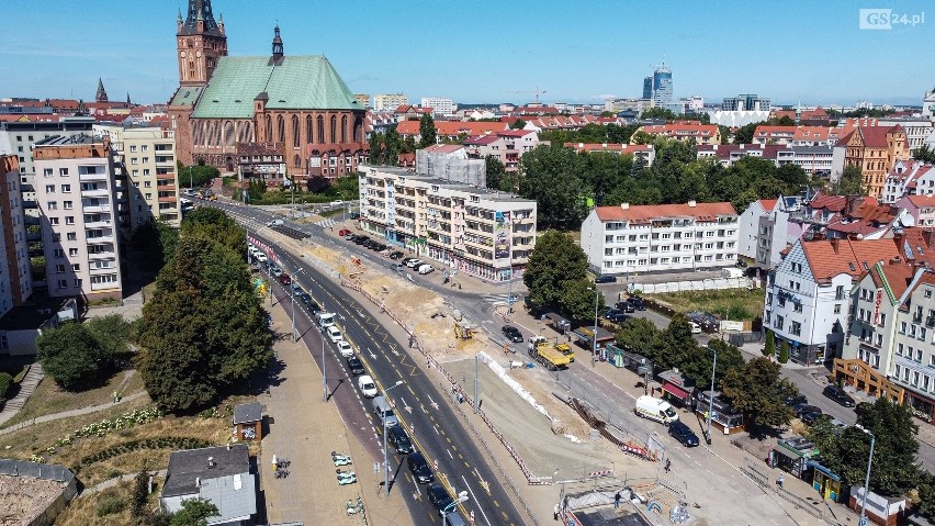 Węzeł Wyszyńskiego w Szczecinie z lotu ptaka.