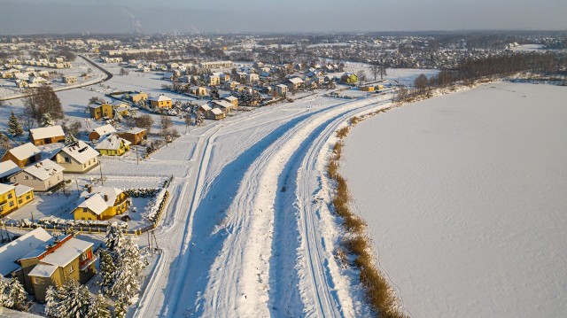 Budowa obwodnicy Oświęcimia do drogi ekspresowej S1 w śnieżnej scenerii