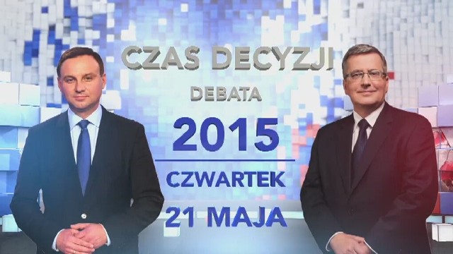 Debata pomiędzy Bronisławem Komorowskim i Andrzejem Dudą rozpocznie się o godzinie 19.35. Transmisja online na żywo w portalu nto.pl
