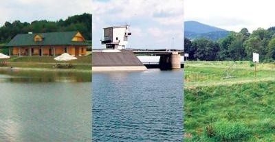 Od lewej: zalew w Sułkowicach, Jezioro Dobczyckie, zalew w Wiśniowej Fot. Katarzyna Hołuj i Urząd Gminy w Wiśniowej