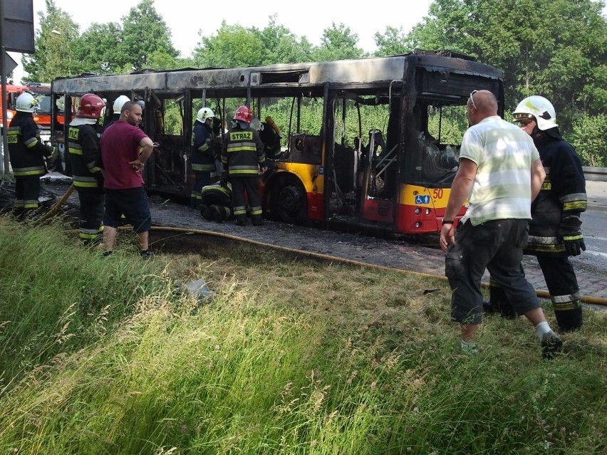 Pożar autobusu w Wodzisławiu Śląskim