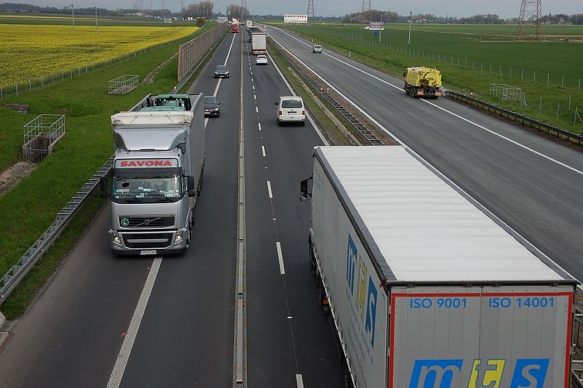 Remontowany odcinek autostrady A4 w rejonie węzła...