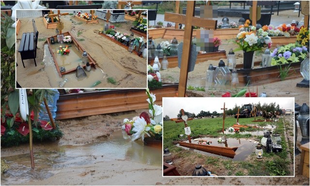 Ulewne deszcze na Dolny Śląsku sprawiły, że wiele grobów na cmentarzach zostało podmytych. Tak było m.in. na nowym cmentarzu komunalnym w Jaszkowie - chowani są tam głównie legniczanie, czy też na głogowskim cmentarzu na Brzostowie.
