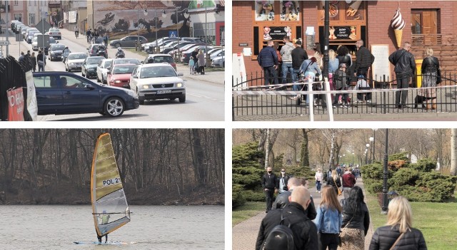Ciepła wiosenna niedziela, 11 kwietnia, ściągnęła to Kruszwicy rzesze turystów. Trudno było o miejsce na parkingach. Przed lodziarniami ustawiały się długie kolejki