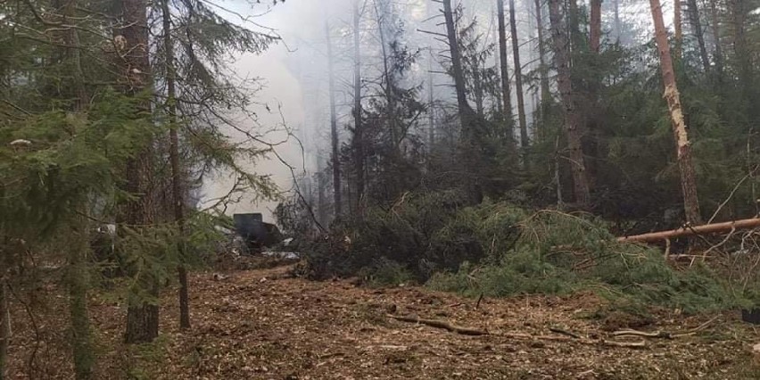 Stoczek: Katastrofa samolotu wojskowego na Mazowszu [ZDJĘCIA] MIG-29 rozbił się w lesie pod Węgrowem. Jest nagranie [WIDEO]