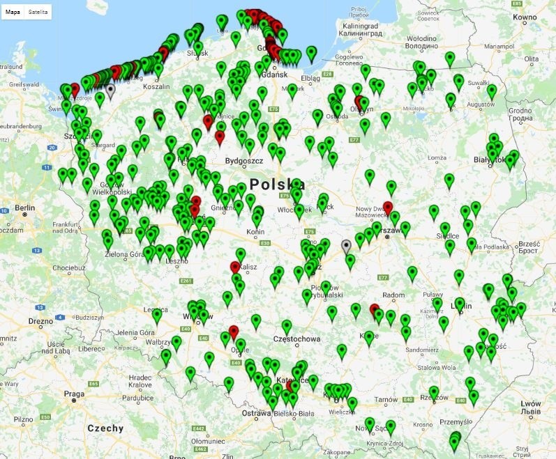 Sinice w Bałtyku 2018 - MAPA ONLINE. Zakaz kąpieli - otwarte...