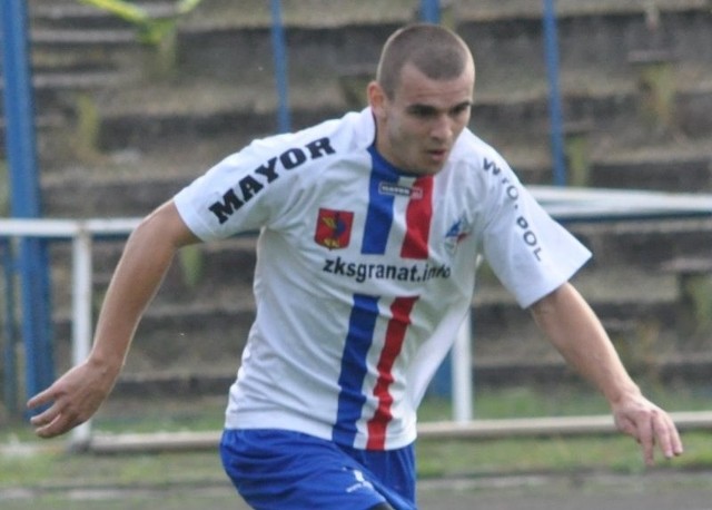 Mateusz Fryc zdobył dla Granatu zwycięskiego gola w meczu z Popradem Muszyna