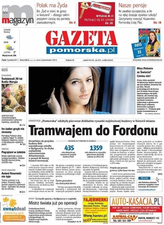 Lierem tego zestawienia jest „Gazeta Pomorska”, której wydawcą są Media Regionalne.