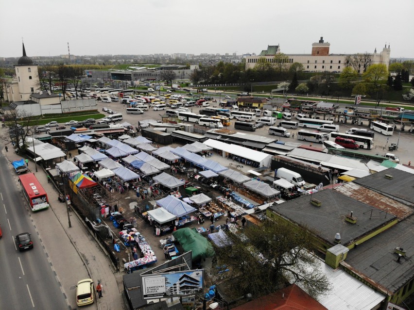 Targowisko przy ul. Ruskiej. Zdjęcia z drona                      