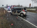  Śmiertelny wypadek na DK12 w Owadowie koło Opoczna w wigilię, 24 grudnia 2023. ZDJĘCIA