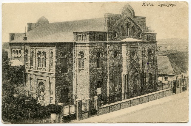 Synagoga w Kielcach, pocztówka z 1913 roku