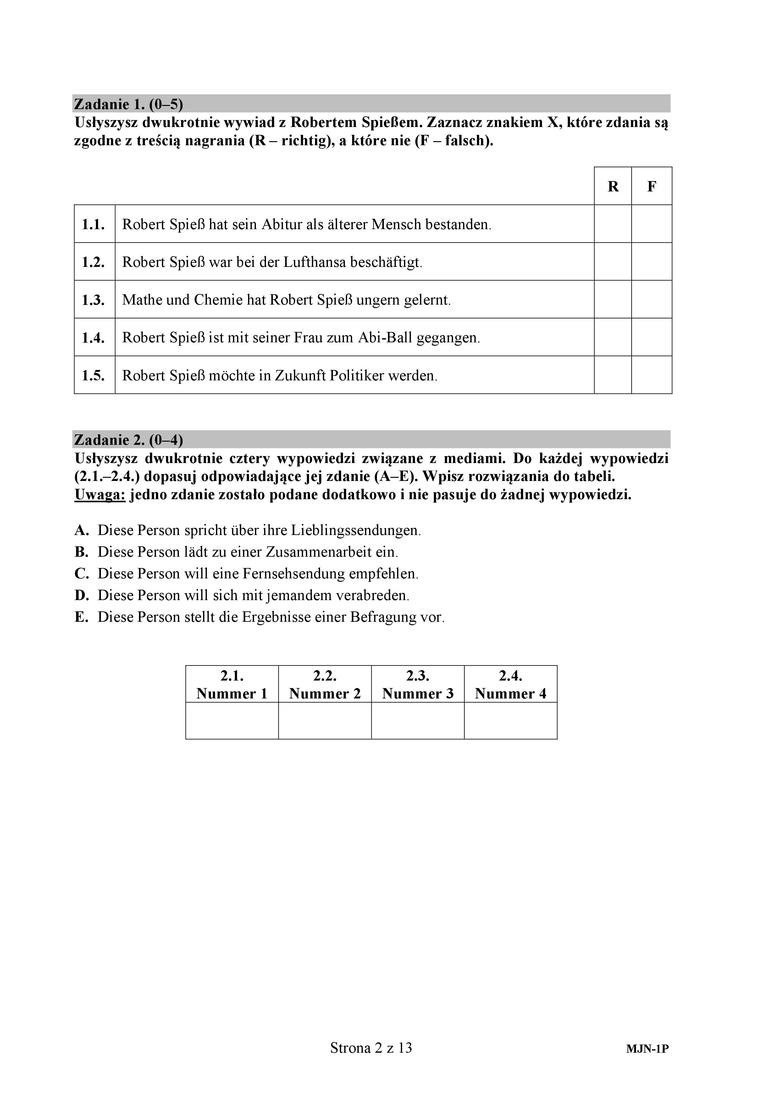 Matura 2019: Język niemiecki [Odpowiedzi, poziom podstawowy,...