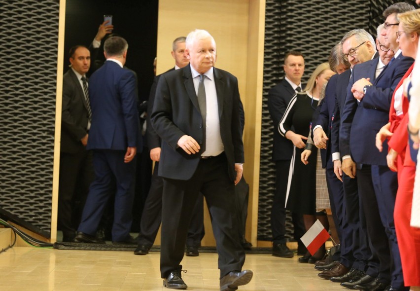 Jarosław Kaczyński w trakcie konwencji regionalnej PiS w...