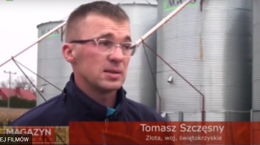 Tomasz Szczęsny, rolnik ze Złotej wystąpił w "Magazynie...