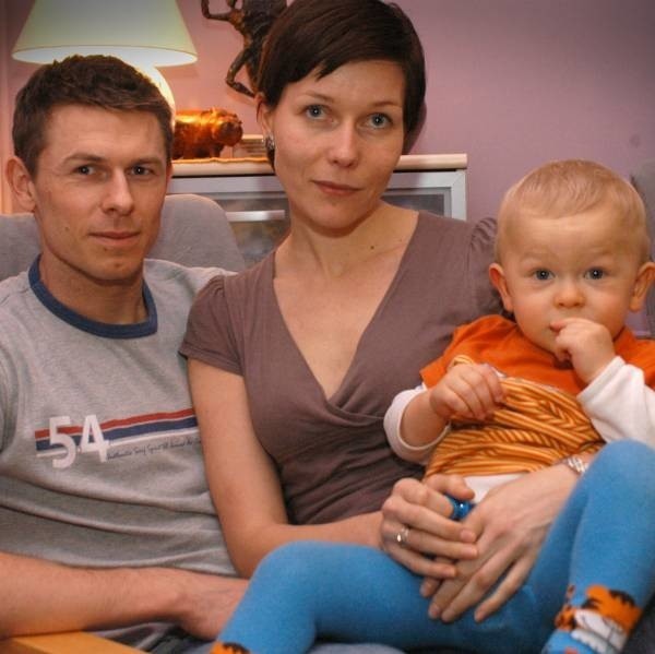 Grzegorz Krzosek z żoną Agnieszką i synem Maciejem.