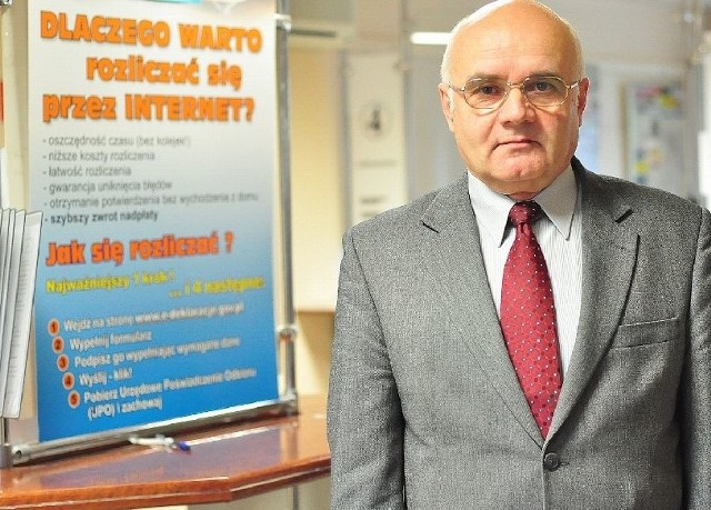 Marek Skocki, naczelnik Urzędu Skarbowego w Tarnobrzegu zachęca do składania zeznania podatkowego drogą elektroniczną.