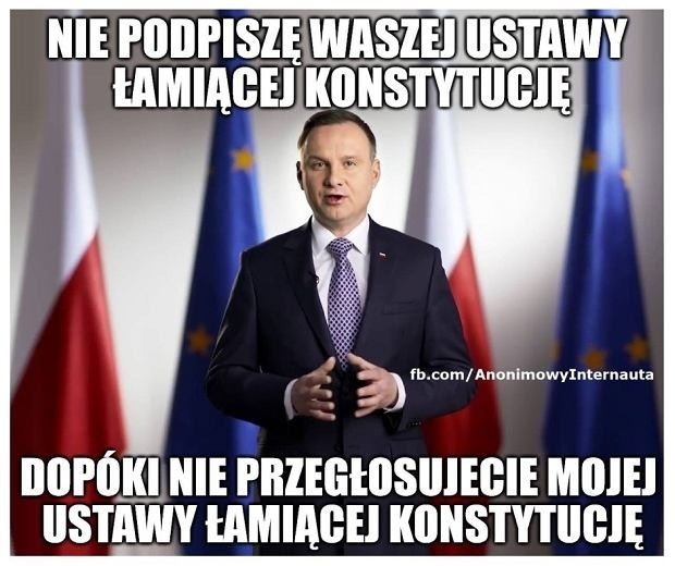 Prezydent zawetował ustawy o sądach MEMY