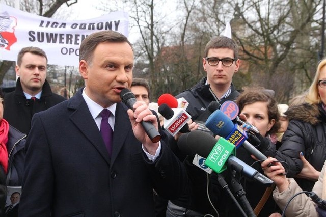 Andrzej Duda w Opolu 13 marca 2015.
