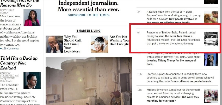 Maluch dla Toma Hanksa: o akcji Bielska-Białej pisze New York Times!