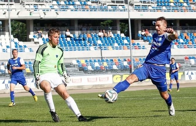 Konrad Maca strzelił jedną z bramek dla Stali w dzisiejszym pojedynku.