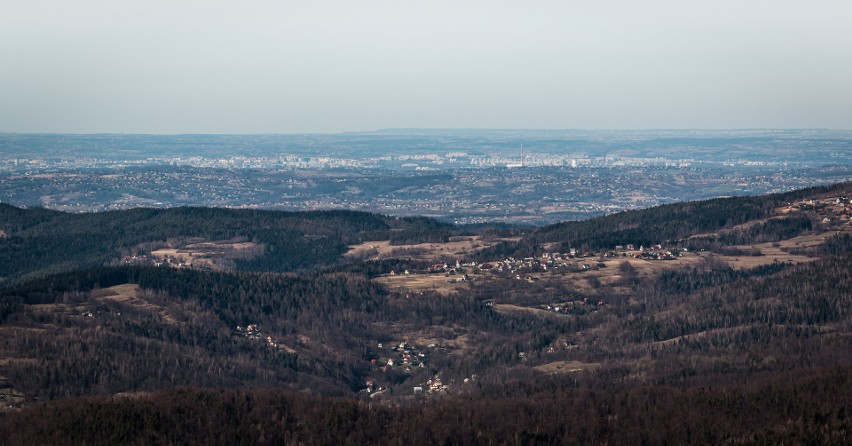 Panorama ze Szczebla - w tle Kraków