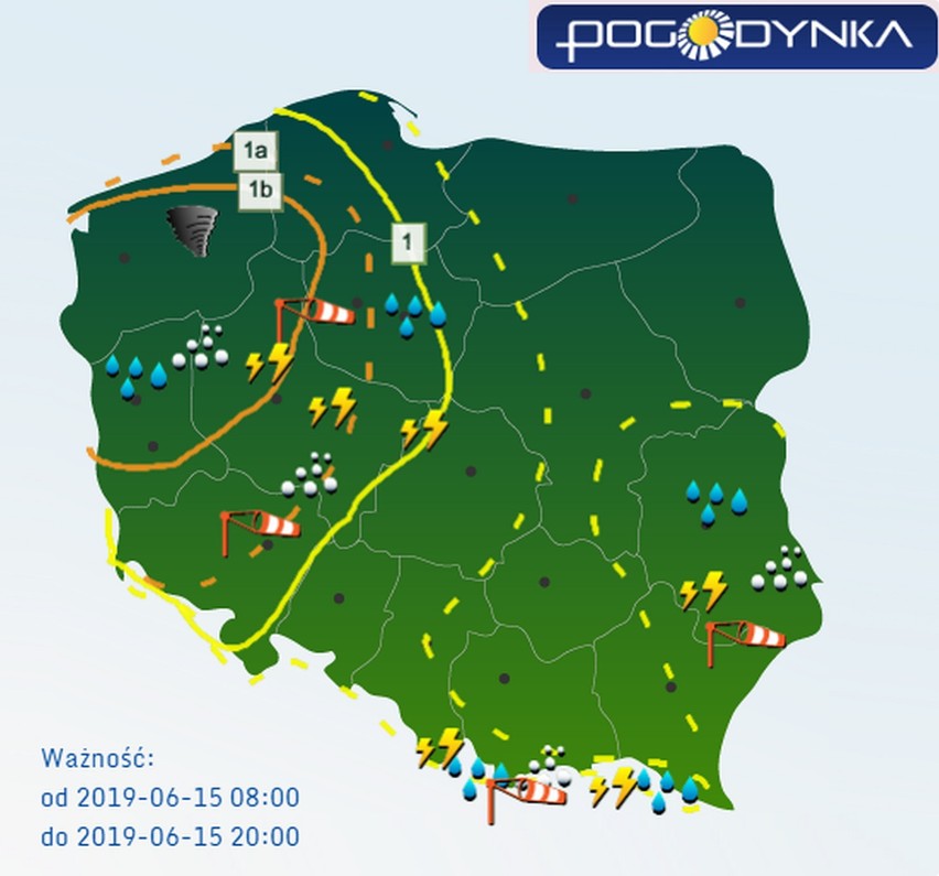 IMGW INFORMUJE: Dziś największe ryzyko burz, w tym...