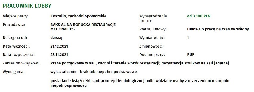 Nowe oferty pracy w Koszalinie. Sprawdź 40 ogłoszeń!...
