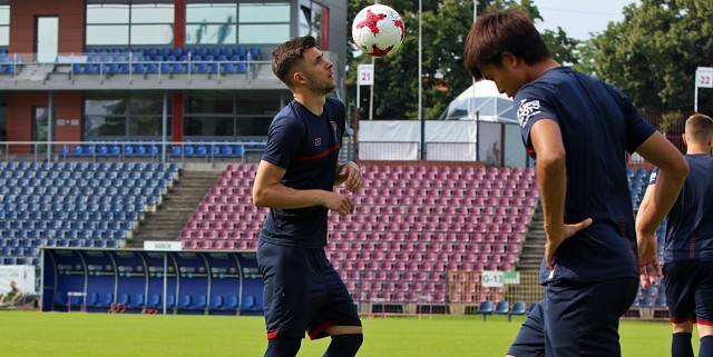 Dariusz Formella na treningu Pogoni Szczecin.