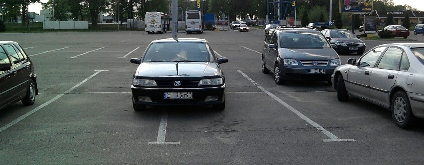 Kierowca zajął dwa miejsca parkingowe