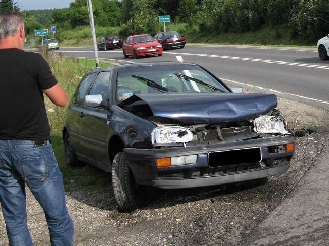 Kolizja na drodze krajowej w Miastku