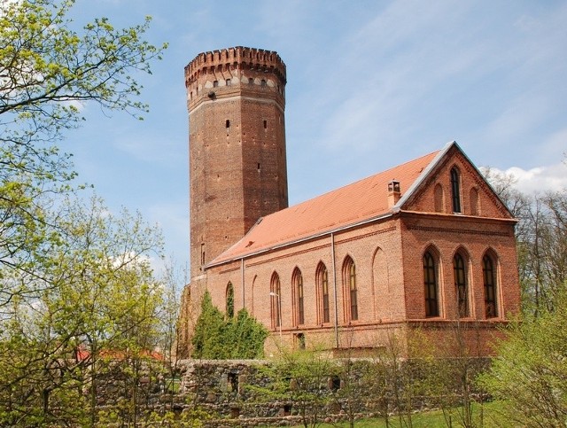 Widok na człuchowski zamek. 